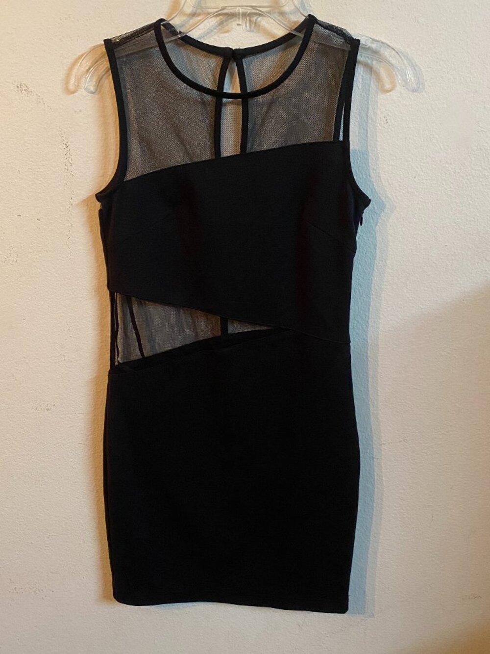 ANGELS & DIAMONDS SMALL BLACK SLEEVELESS BODYCON MINI DRESS